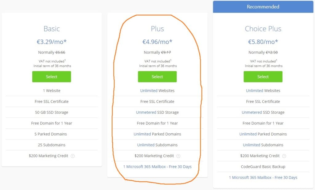 Bluehost-pricing-Plus Bluehost #1 recommended wordpress hosting provider