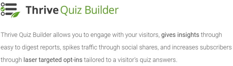 Thrive Themes Quiz Builder