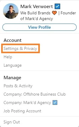 LinkedIn settings & privacy