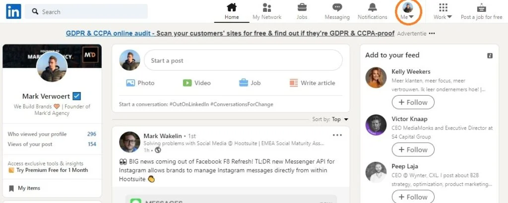 linkedin private mode in 5 steps