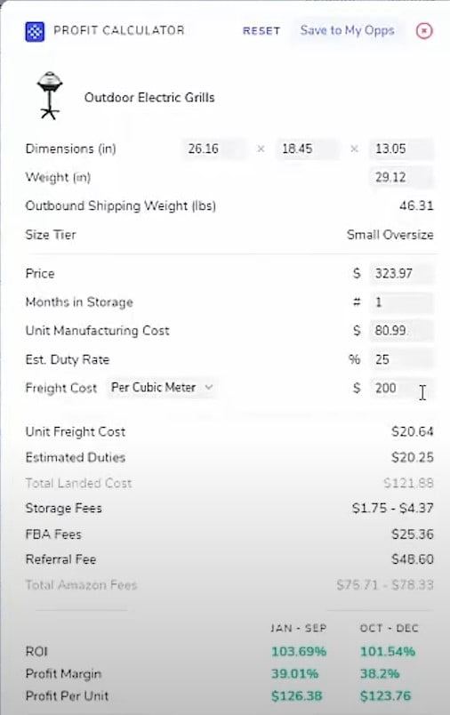 Zoof profit calculator